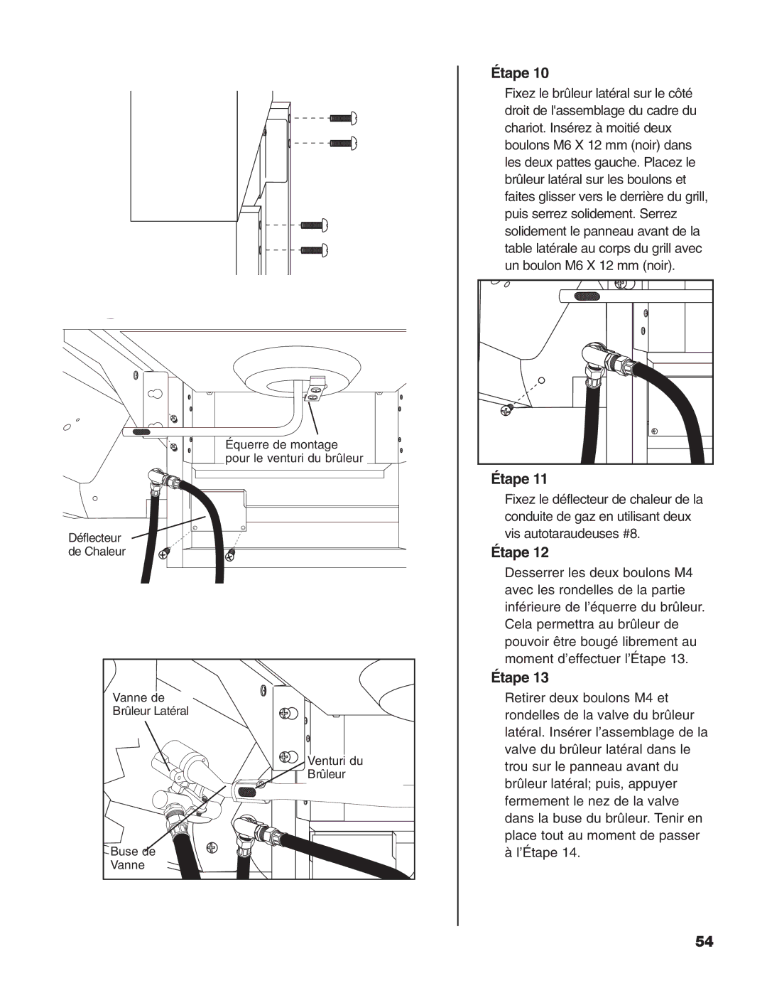 Brinkmann Heavy-Duty Natural Gas Grill owner manual Fixez le brûleur latéral sur le côté 