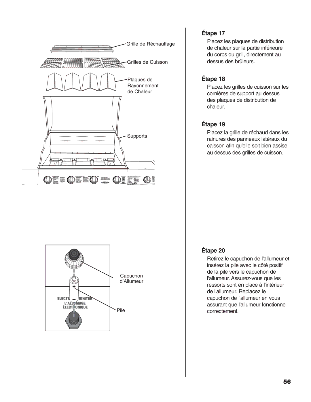 Brinkmann Heavy-Duty Natural Gas Grill owner manual Grille de Réchauffage 