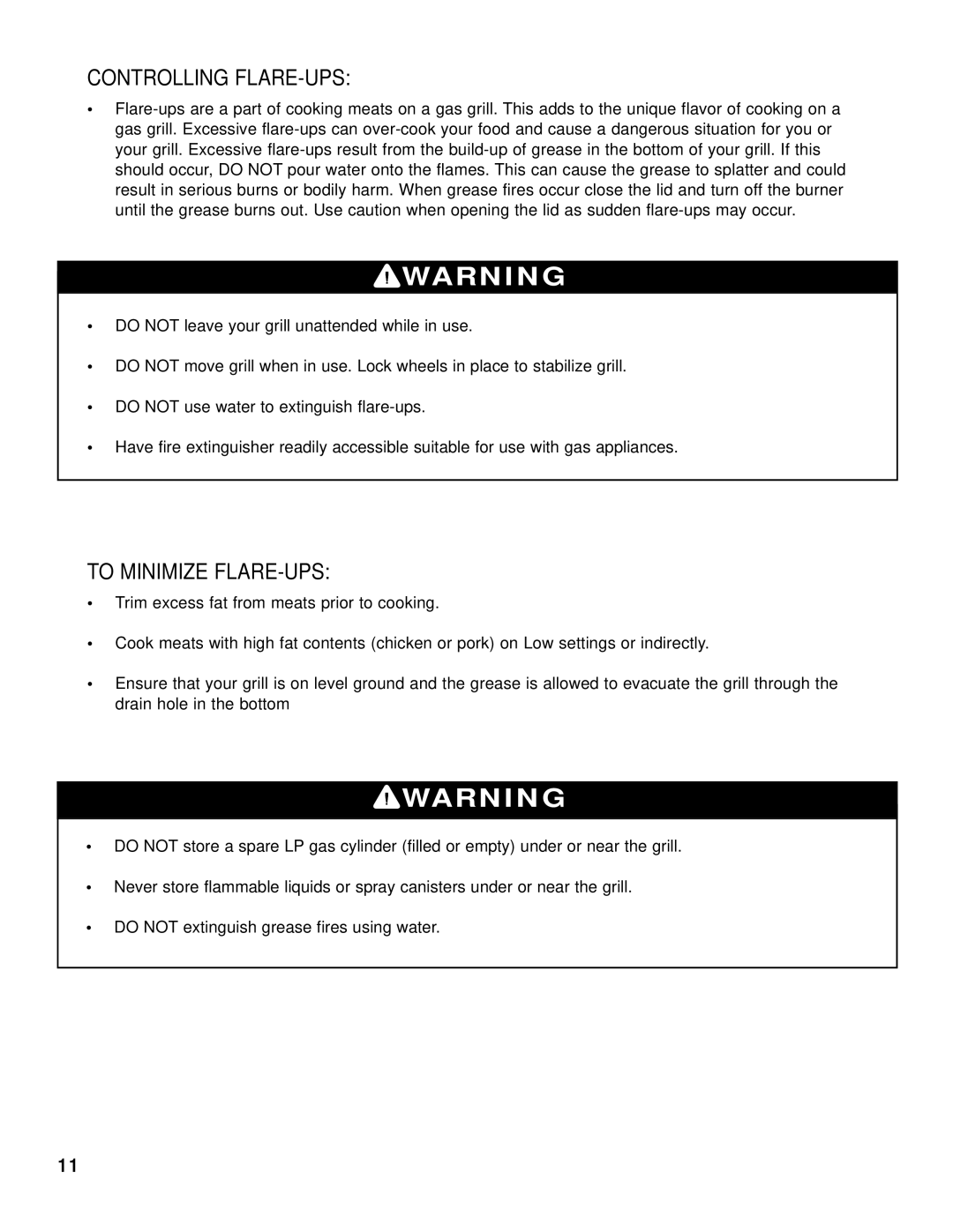 Brinkmann Kettle Grill owner manual Controlling FLARE-UPS, To Minimize FLARE-UPS 