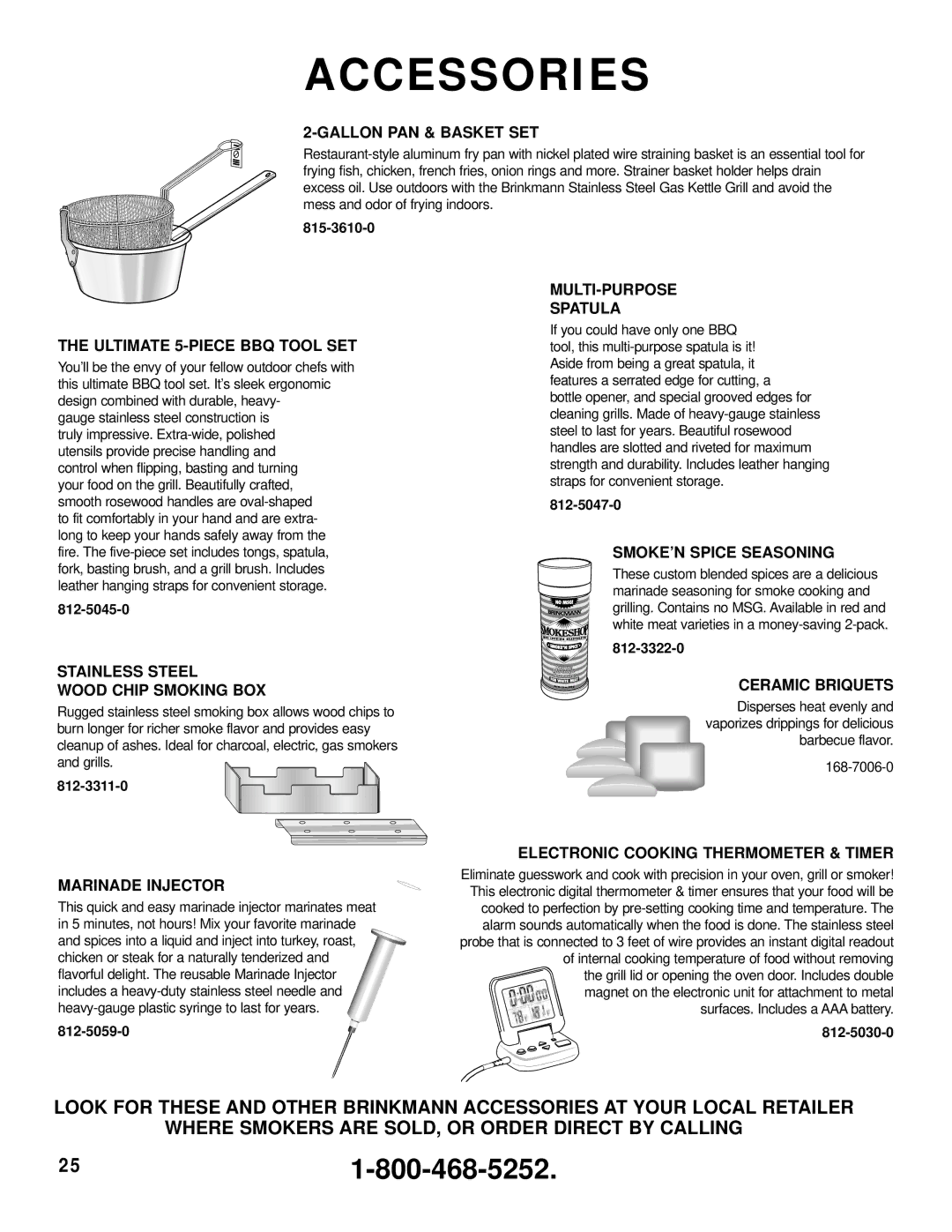 Brinkmann Kettle Grill owner manual 251-800-468-5252 