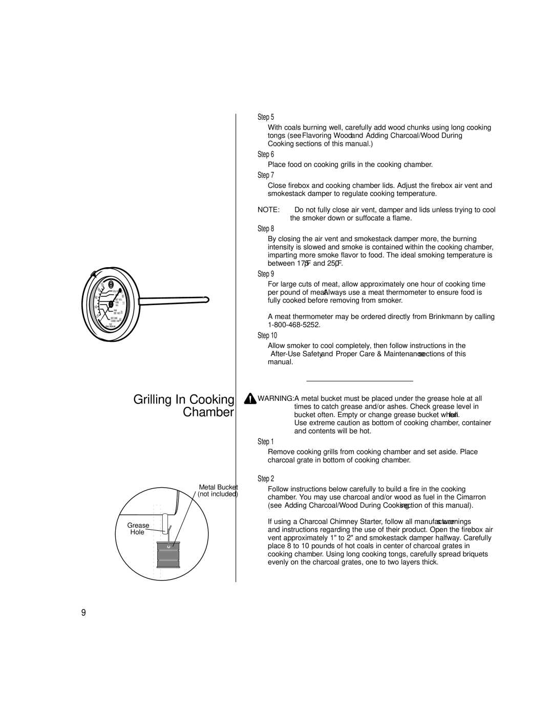 Brinkmann Outdoor Charcoal/Wood Smoker & Grill owner manual Chamber 