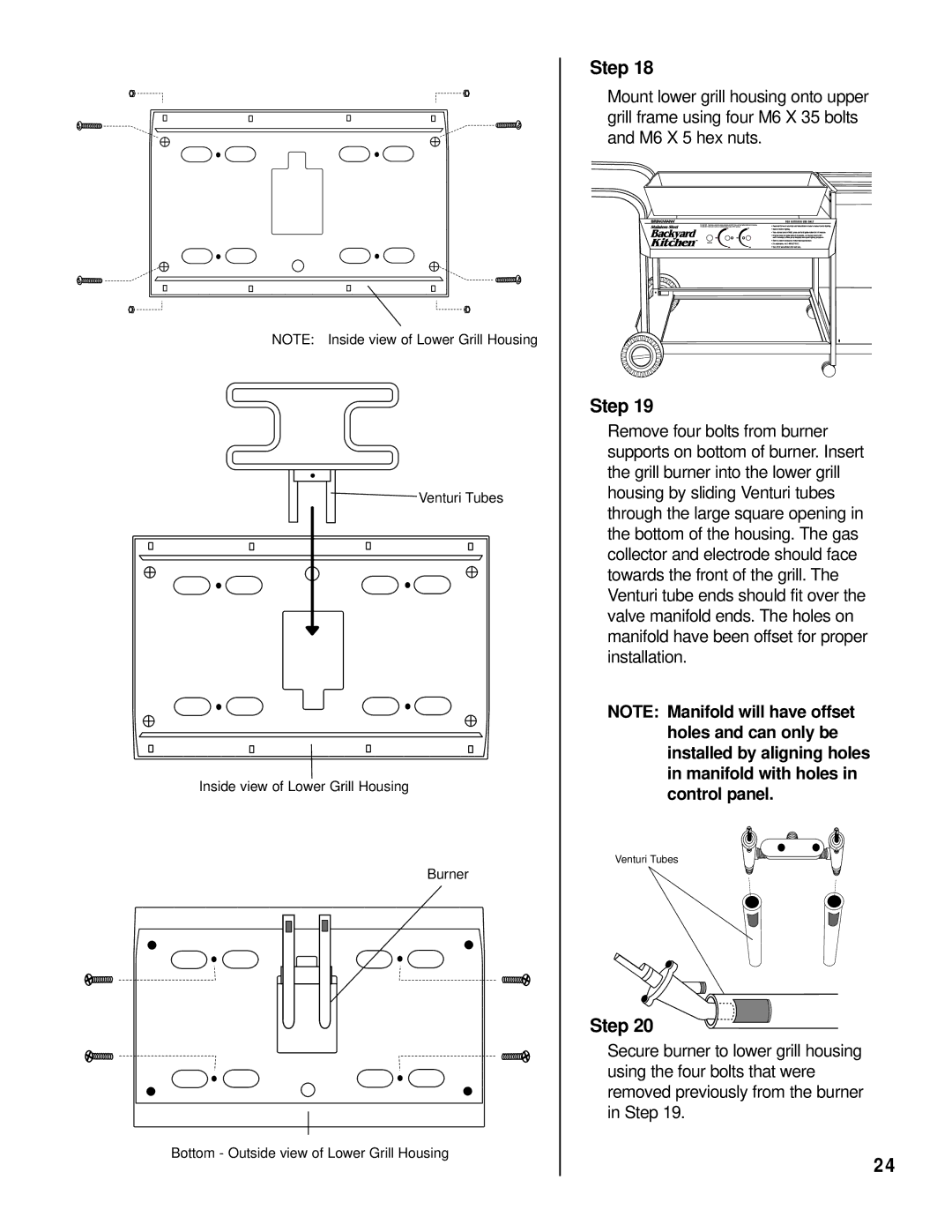 Brinkmann Outdoor Gas Grill owner manual Venturi Tubes 