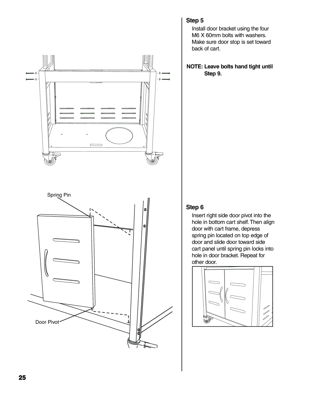 Brinkmann Pro Series 6418 owner manual Spring Pin Door Pivot 