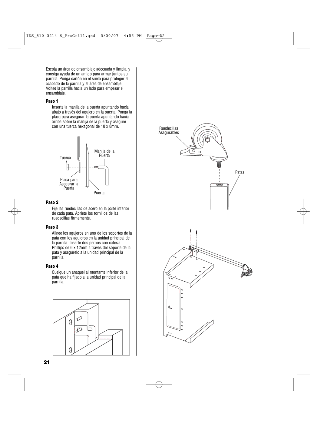 Brinkmann PROFESSIONAL STAINLESS STEEL Charcoal Grill owner manual Paso 