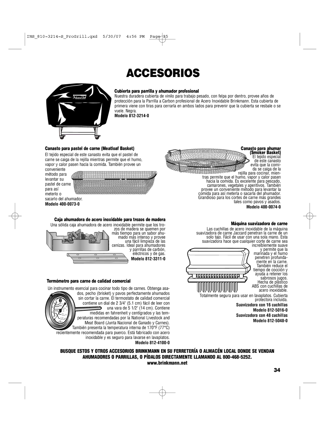 Brinkmann PROFESSIONAL STAINLESS STEEL Charcoal Grill Accesorios, Cubierta para parrilla y ahumador profesional 