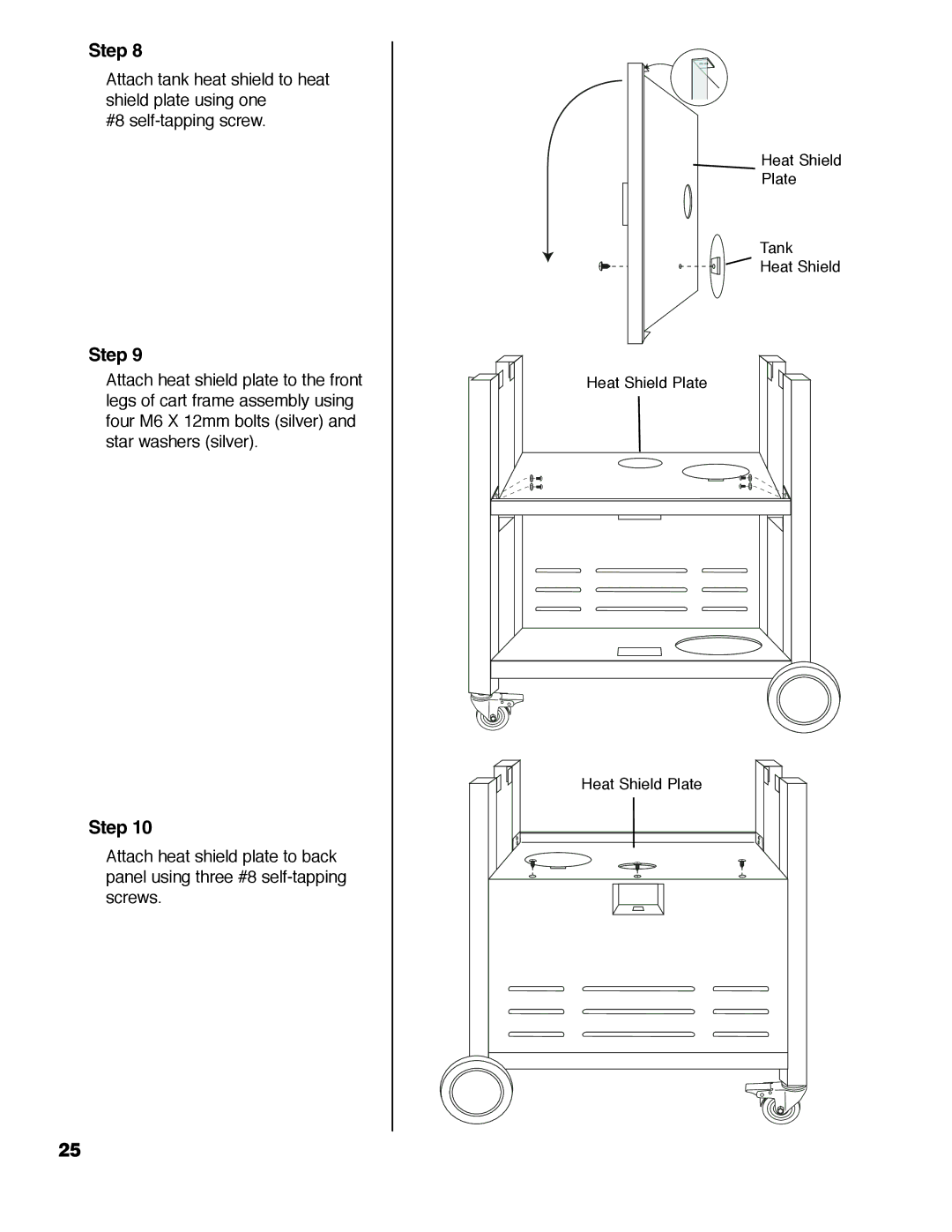 Brinkmann ProSeries 2310 owner manual Heat Shield Plate Tank 