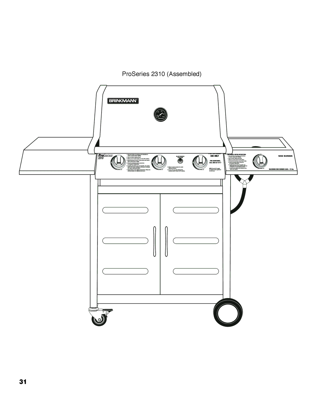 Brinkmann owner manual ProSeries 2310 Assembled 