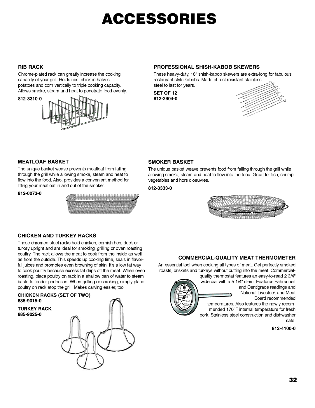 Brinkmann ProSeries 2310 owner manual Accessories 