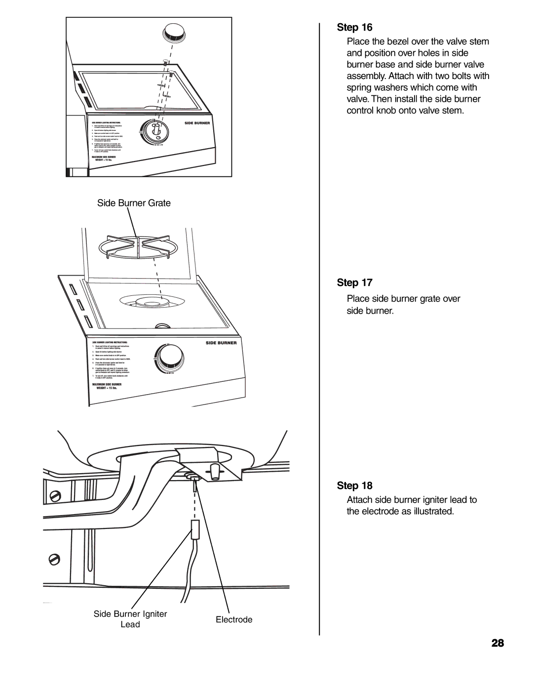 Brinkmann ProSeries 4415 owner manual Side Burner Grate 