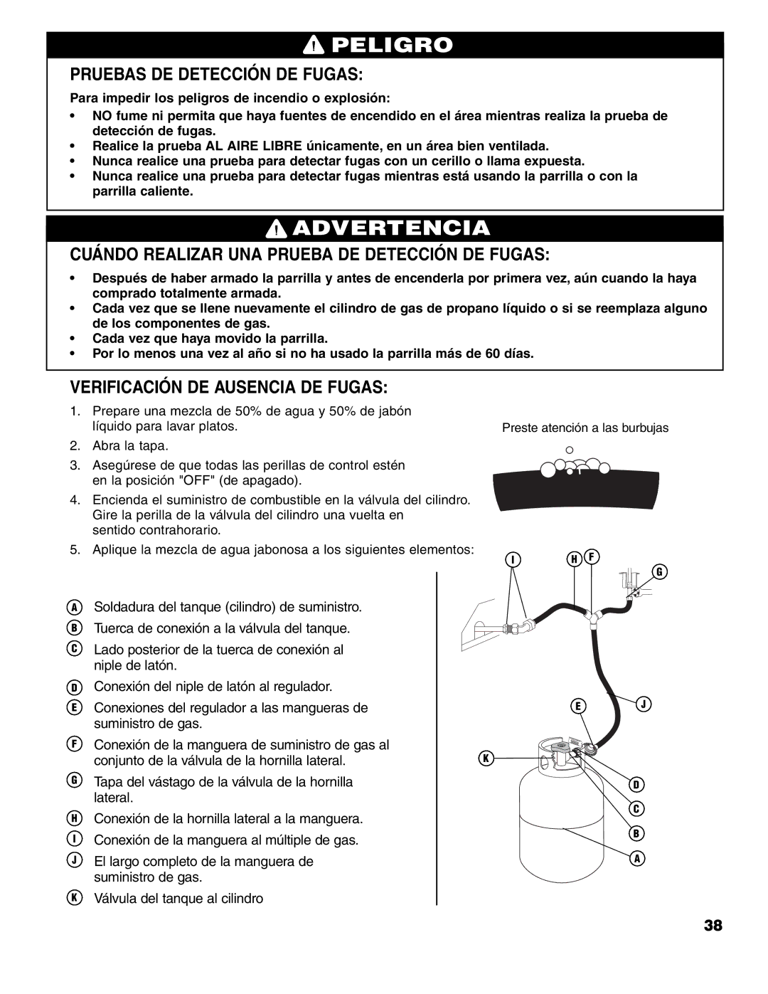 Brinkmann ProSeries 4415 owner manual Pruebas DE Detección DE Fugas, Cuándo Realizar UNA Prueba DE Detección DE Fugas 