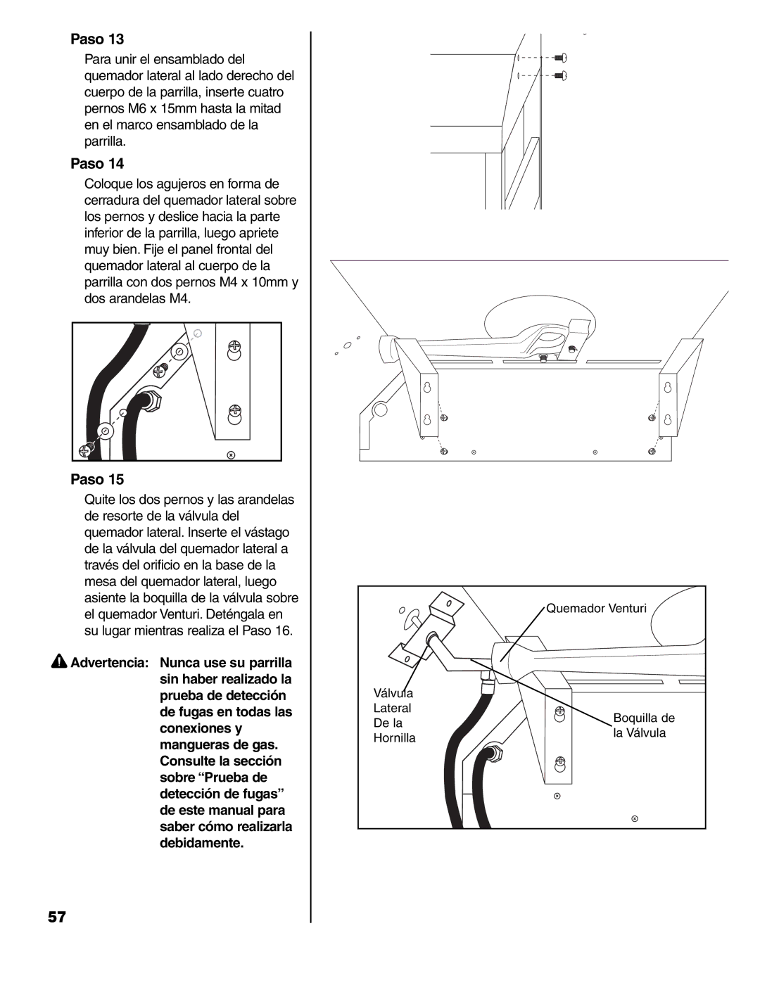 Brinkmann ProSeries 4415 owner manual Quemador Venturi 