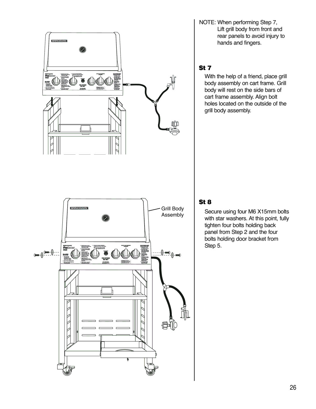 Brinkmann ProSeries 4435 owner manual Grill Body Assembly 