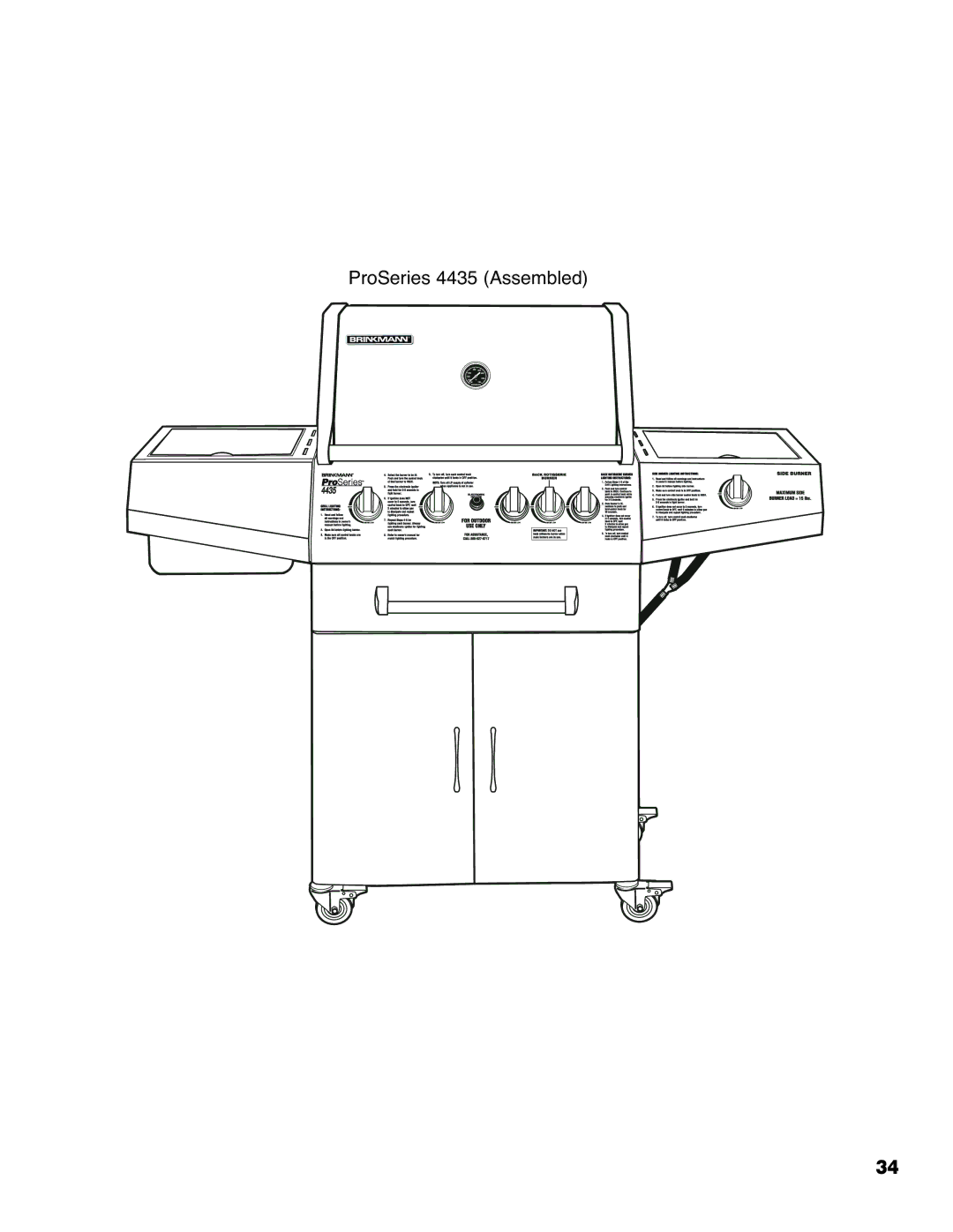 Brinkmann owner manual ProSeries 4435 Assembled 