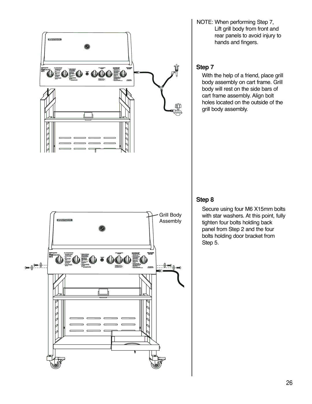 Brinkmann ProSeries 4675 owner manual Grill Body Assembly 