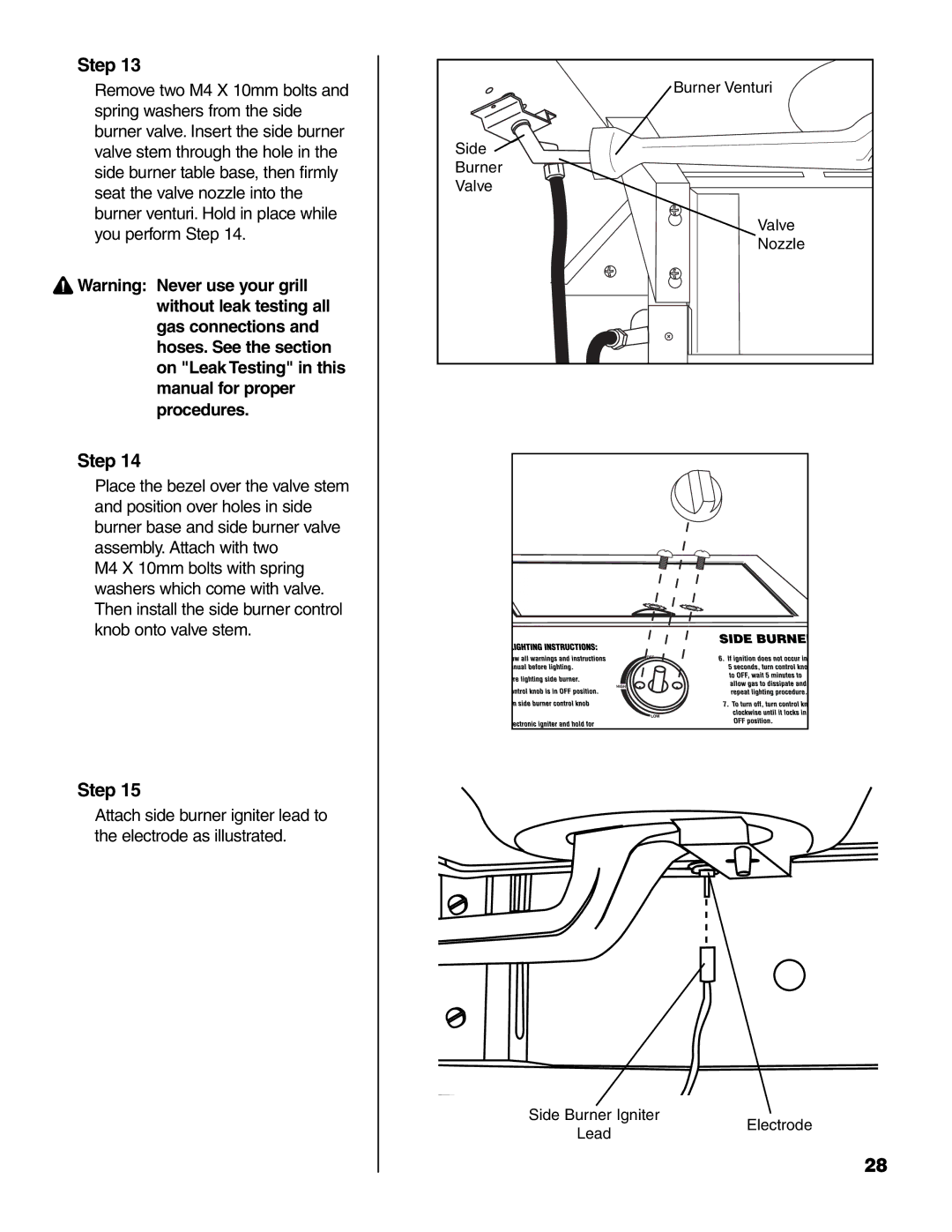 Brinkmann ProSeries 6418 owner manual Burner Venturi 