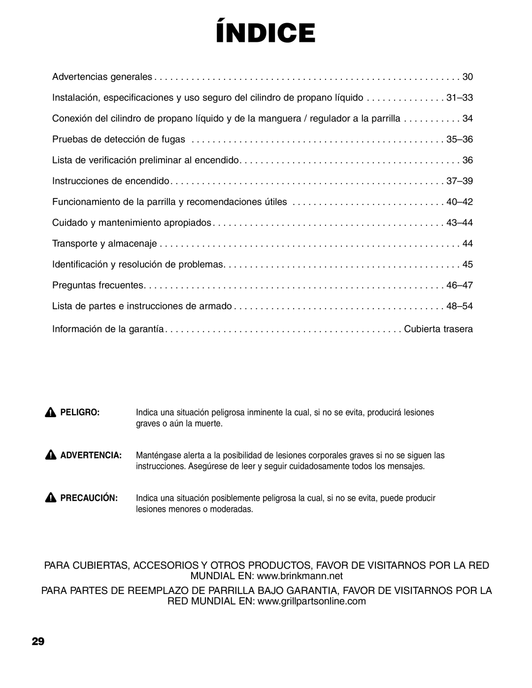 Brinkmann ProSeries 7751 owner manual Índice 