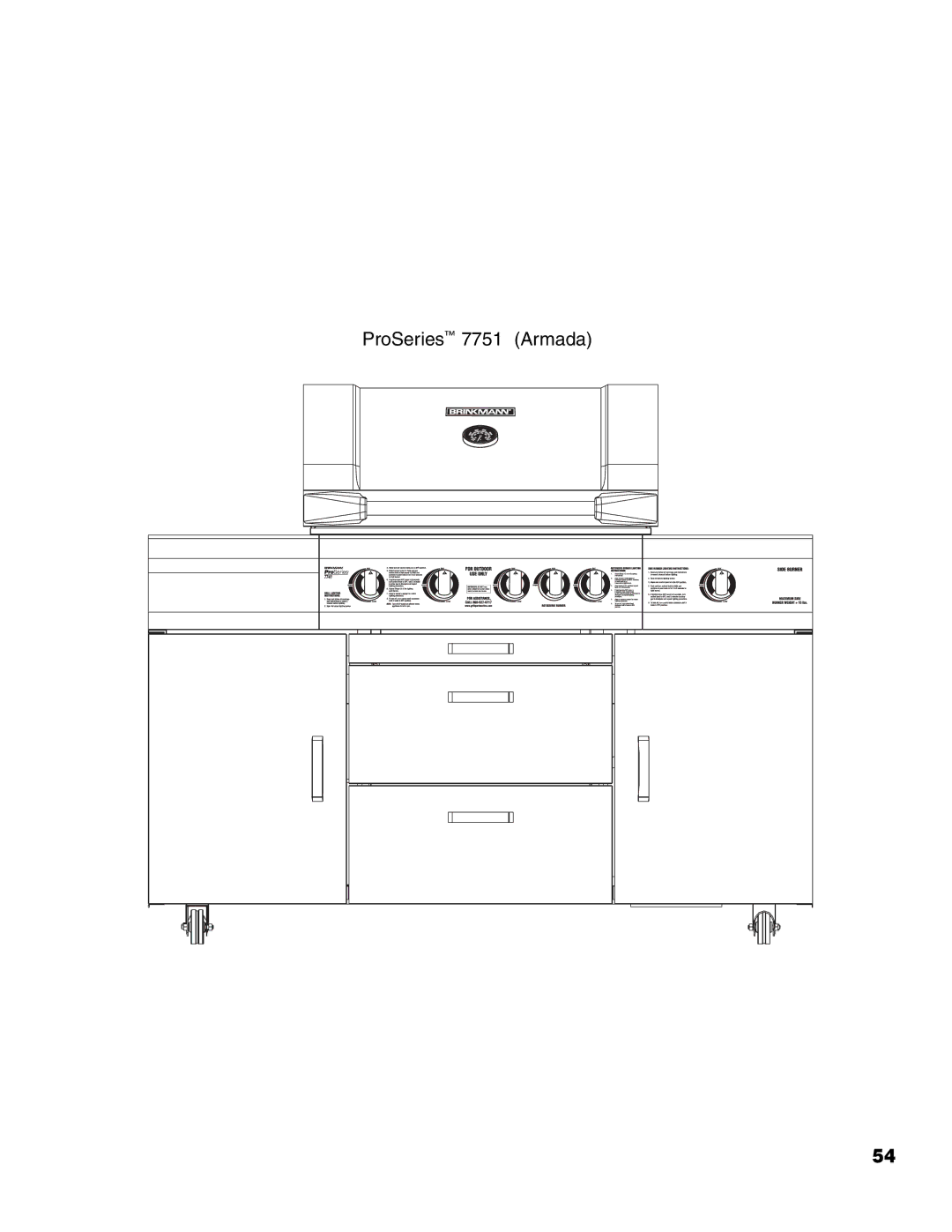 Brinkmann owner manual ProSeries 7751 Armada 