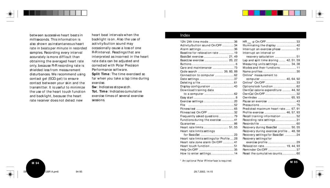 Brinkmann S810I user manual Index, Download training data 