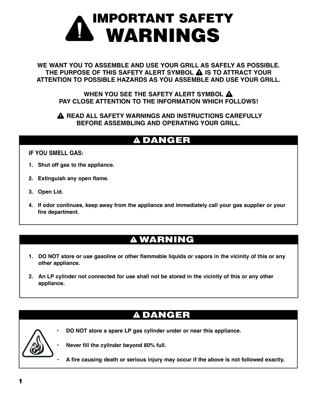 Brinkmann Series 4415 owner manual Important Safety 