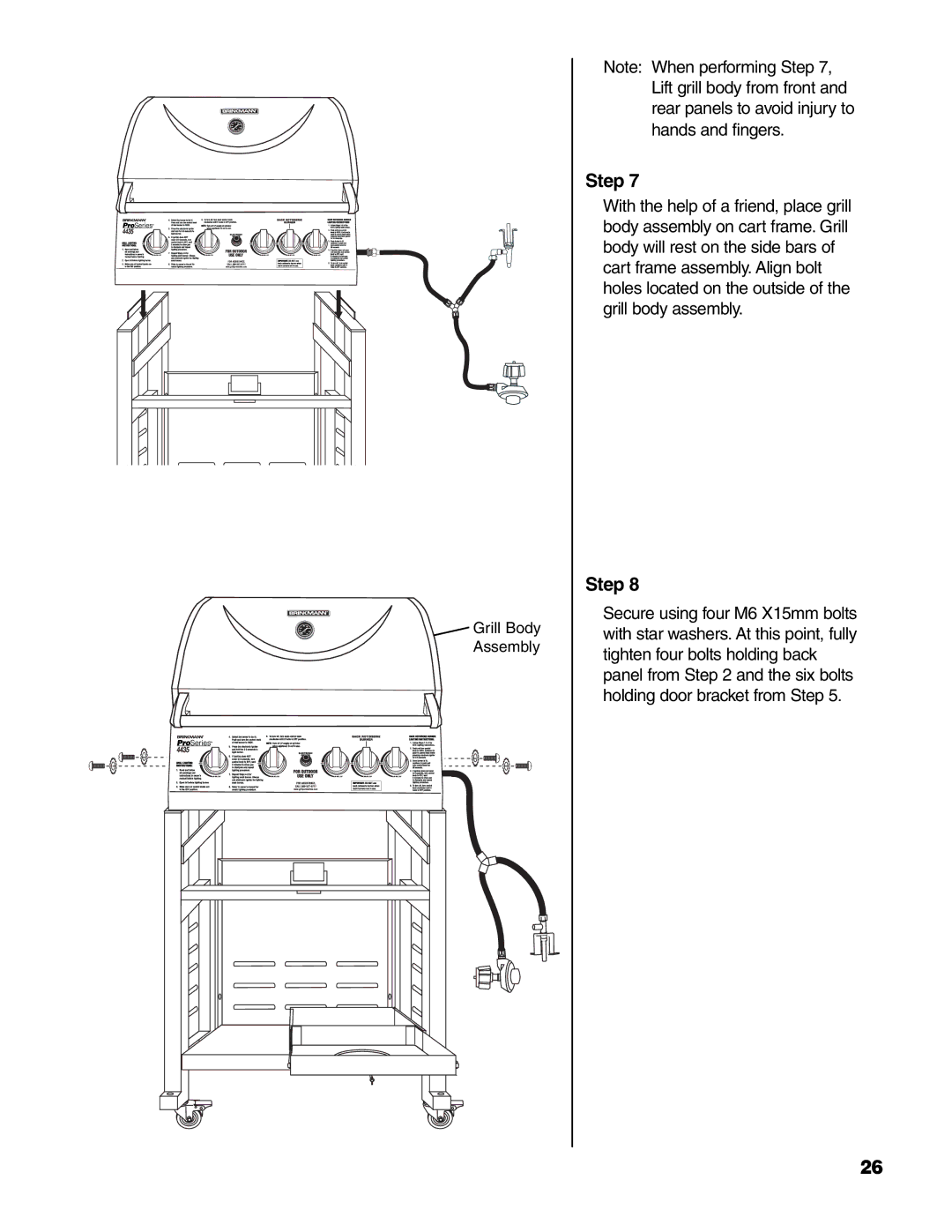 Brinkmann Series 4435 owner manual Grill Body Assembly 