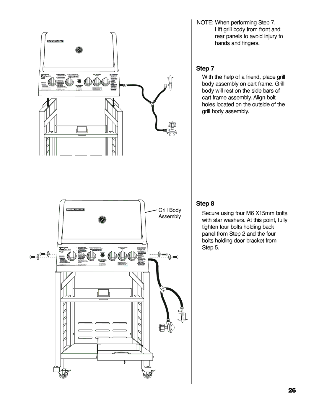 Brinkmann Series 4445 owner manual Grill Body Assembly 