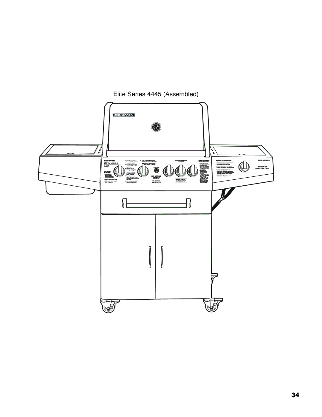 Brinkmann owner manual Elite Series 4445 Assembled 