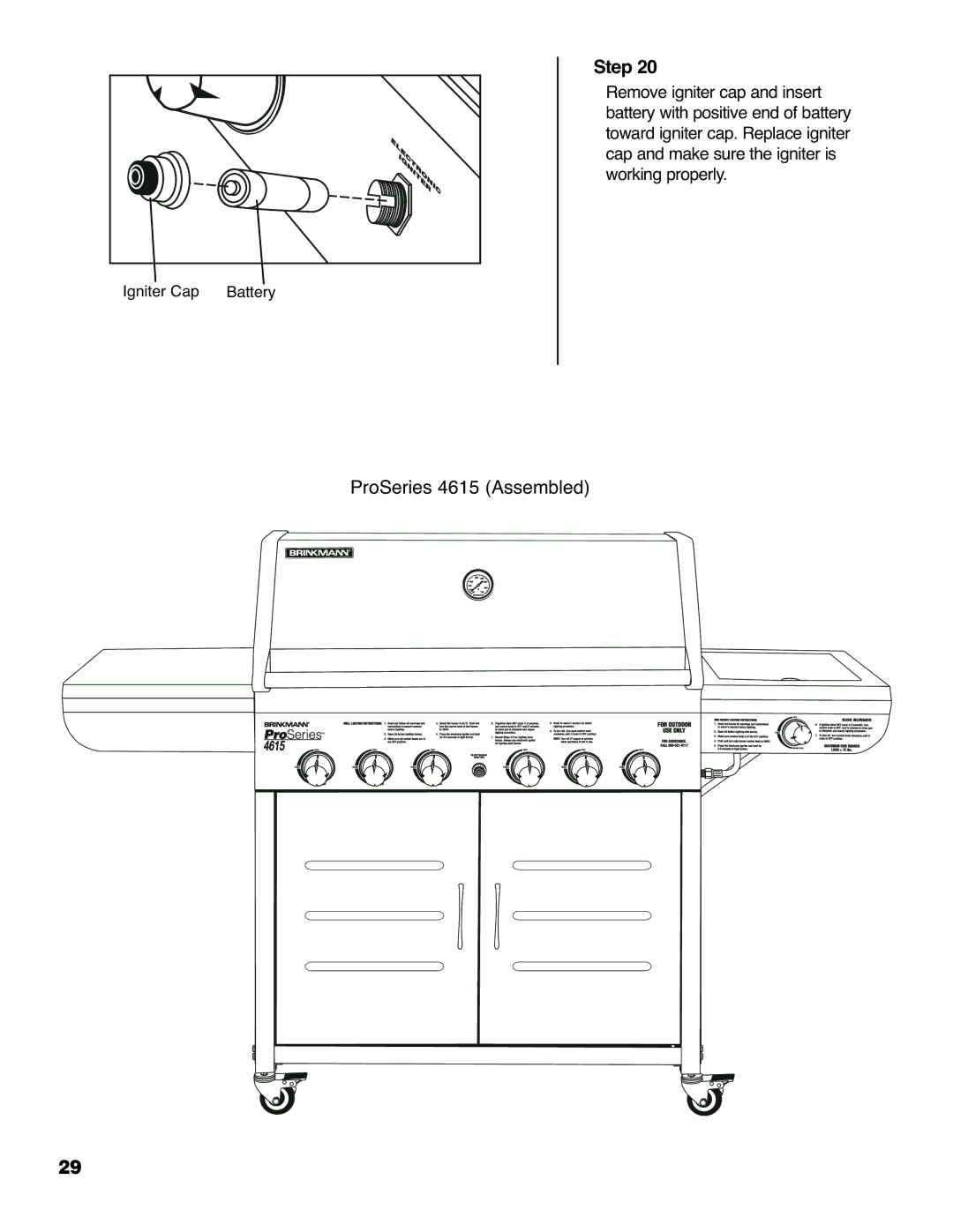 Brinkmann owner manual ProSeries 4615 Assembled 