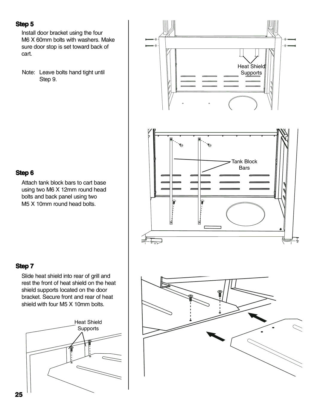 Brinkmann Series 6419 owner manual Heat Shield Supports Tank Block Bars 