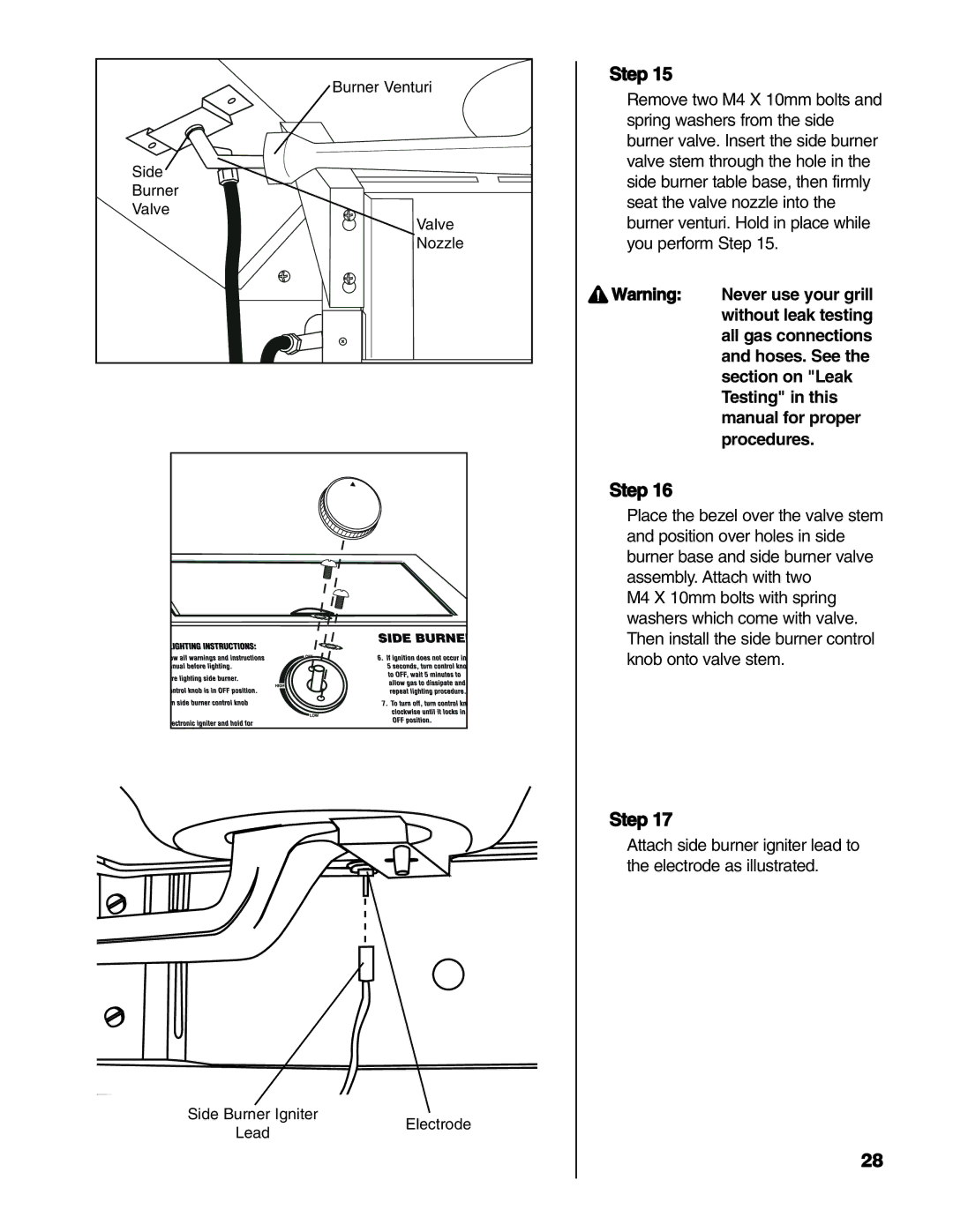 Brinkmann Series 6419 owner manual Without leak testing 