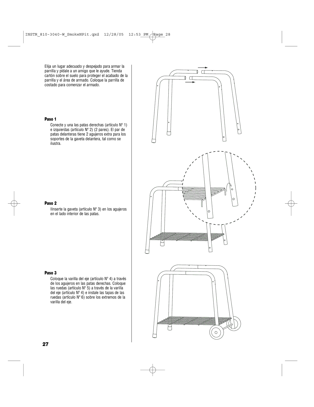 Brinkmann Smoke'n Pit owner manual Paso 