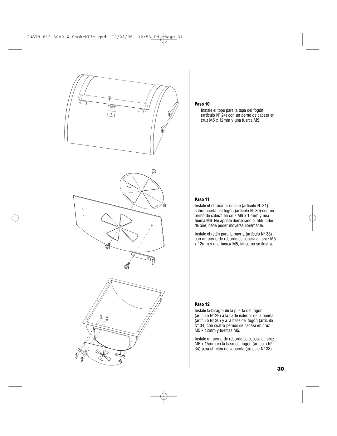 Brinkmann Smoke'n Pit owner manual Paso 