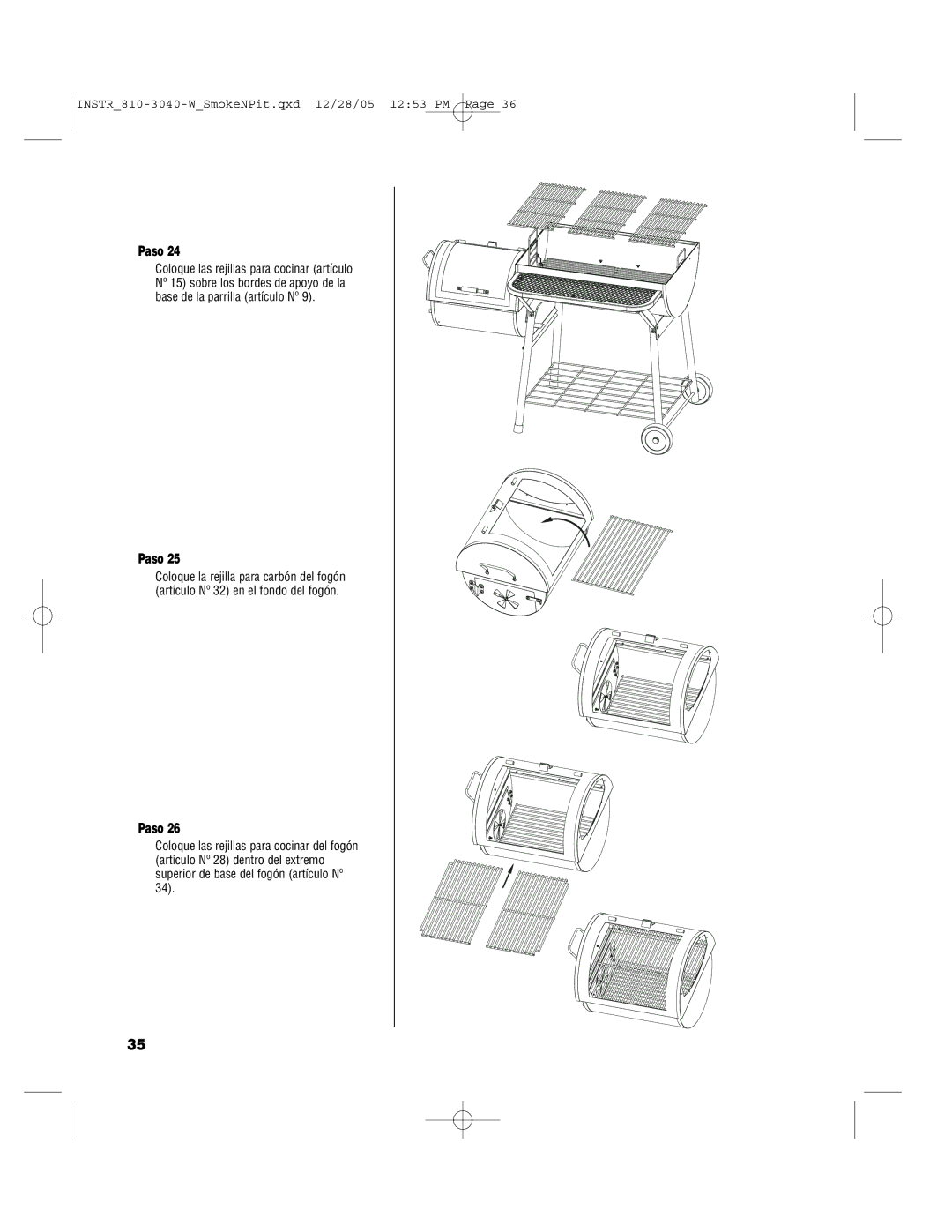 Brinkmann Smoke'n Pit owner manual Paso 