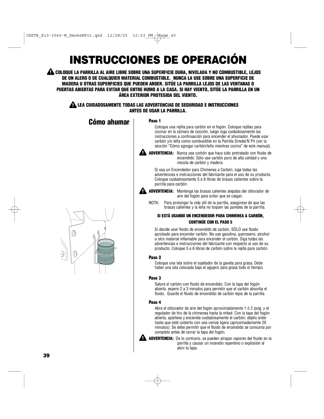 Brinkmann Smoke'n Pit owner manual Instrucciones DE Operación, Cómo ahumar 