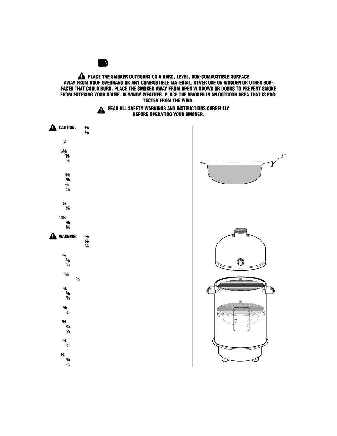 Brinkmann Smoker owner manual Operating Instructions, Remove dome lid and smoker body from base pan 