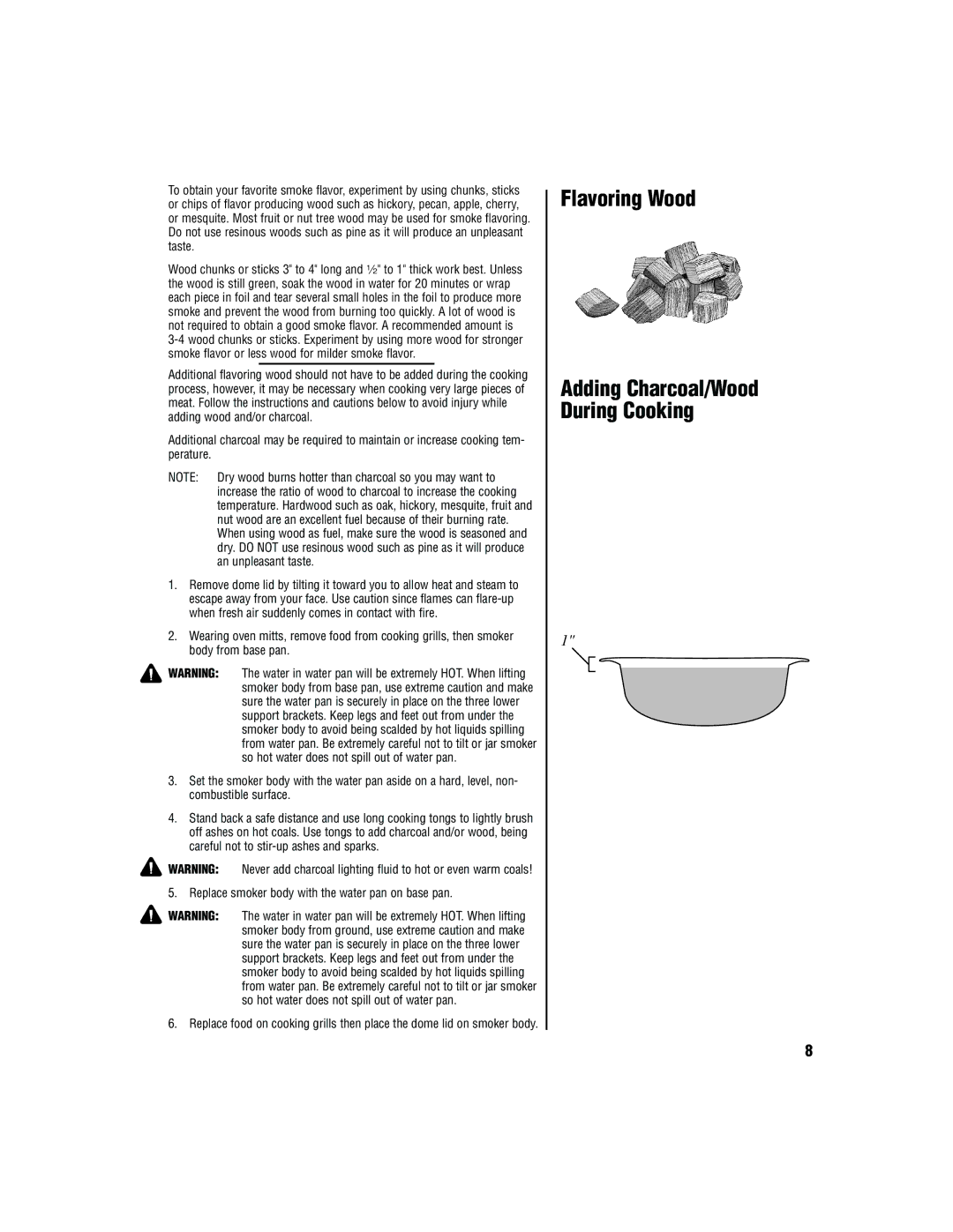 Brinkmann Smoker owner manual Flavoring Wood 