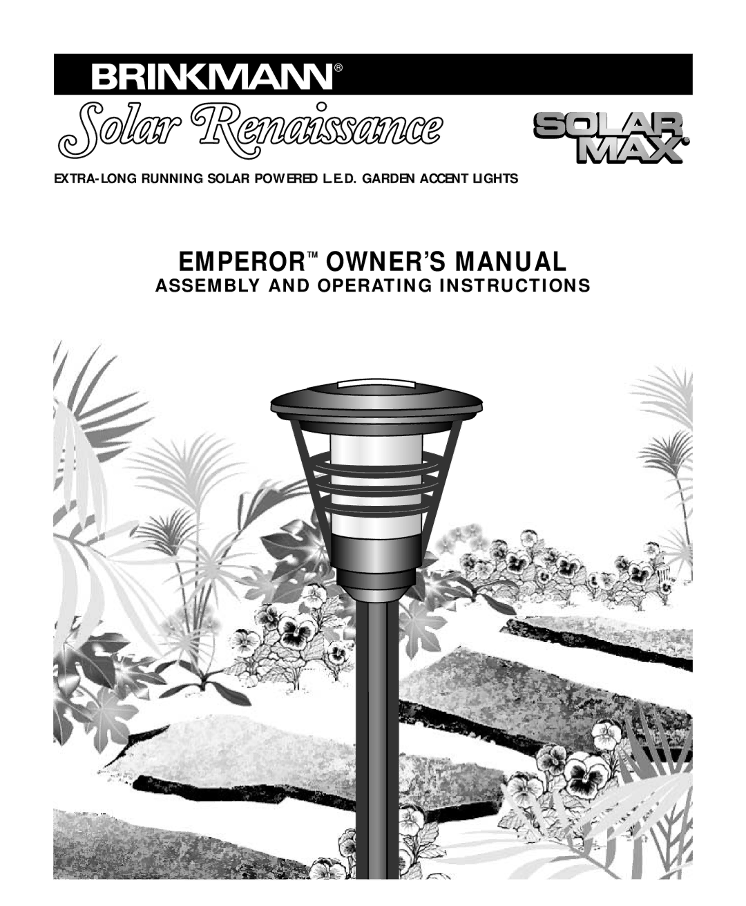 Brinkmann Solar Garden Accent Lights owner manual Assembly and Operating Instructions 