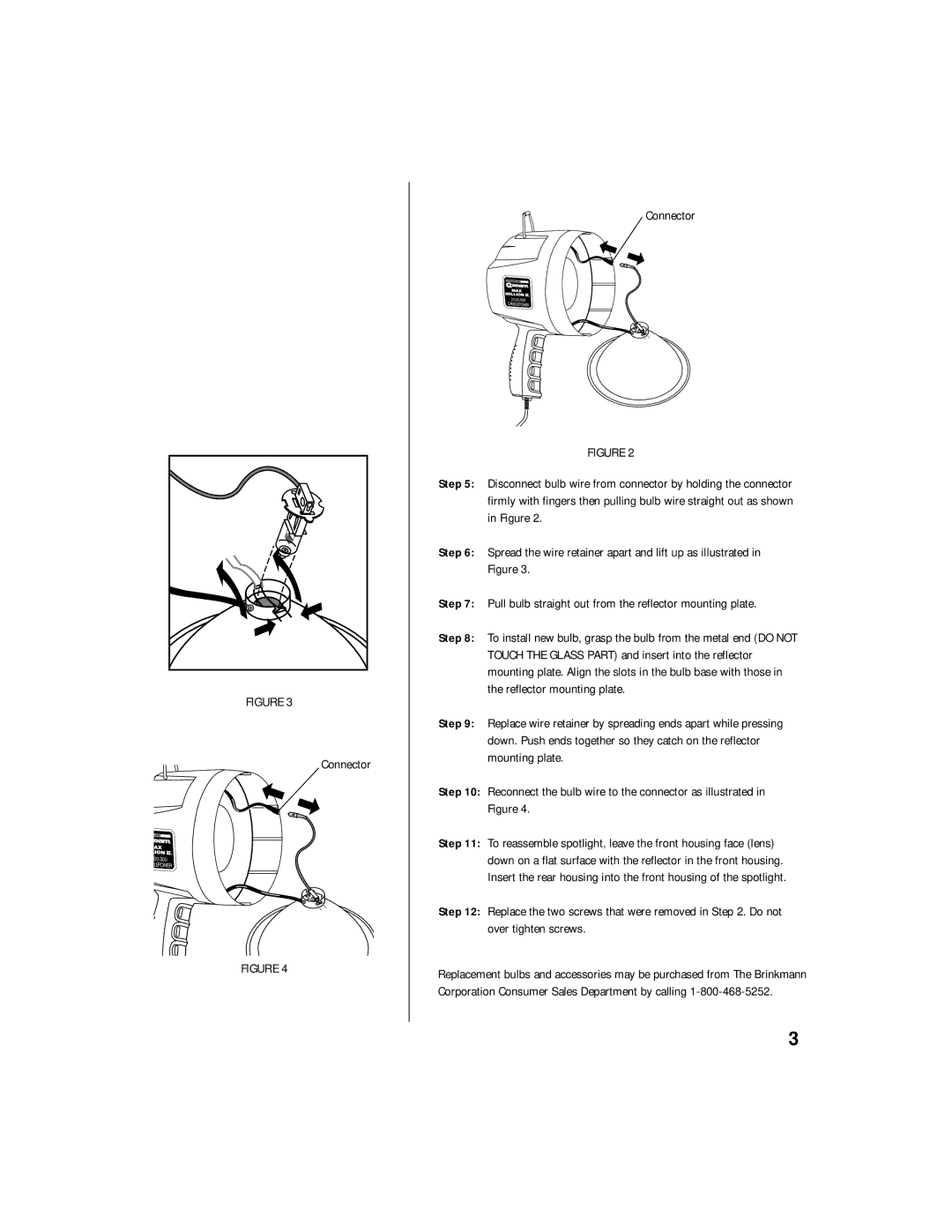 Brinkmann SpotLigth owner manual Connector 