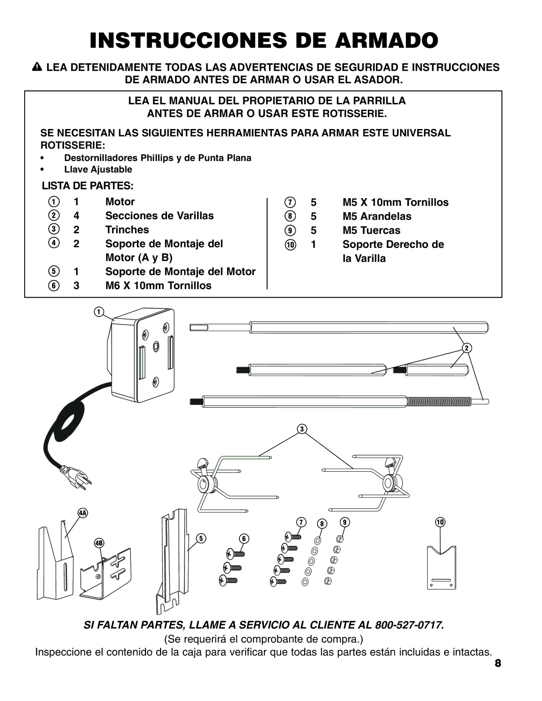 Brinkmann Universal Rotisserie manual Instrucciones DE Armado 