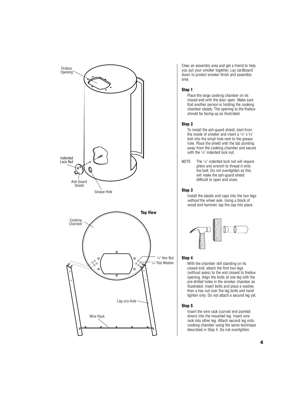 Brinkmann Wood Smoker/Grill owner manual Top View, Step 