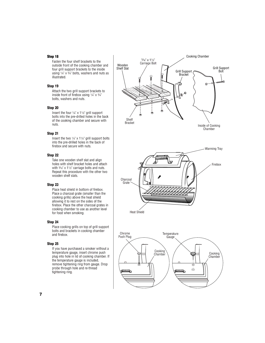 Brinkmann Wood Smoker/Grill owner manual ⁄16 x 