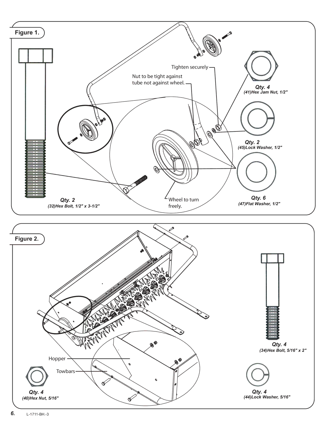 Brinly-Hardy AS-40 BH, AS-30 BH owner manual Qty 