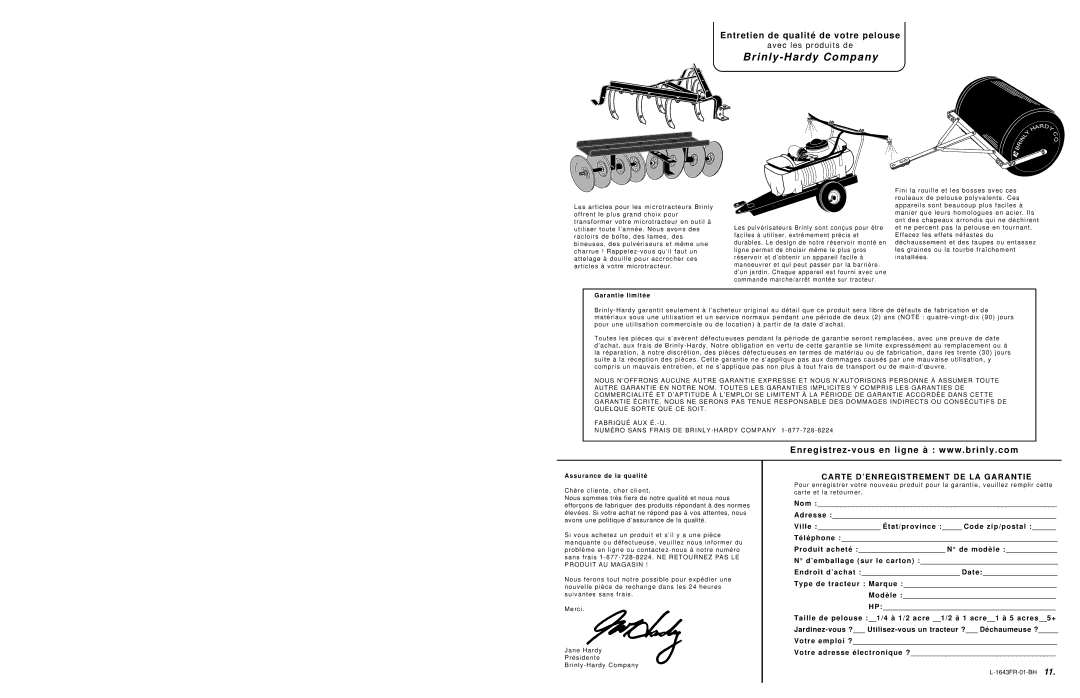 Brinly-Hardy SAT-400 BH owner manual Brinly-Hardy Company 