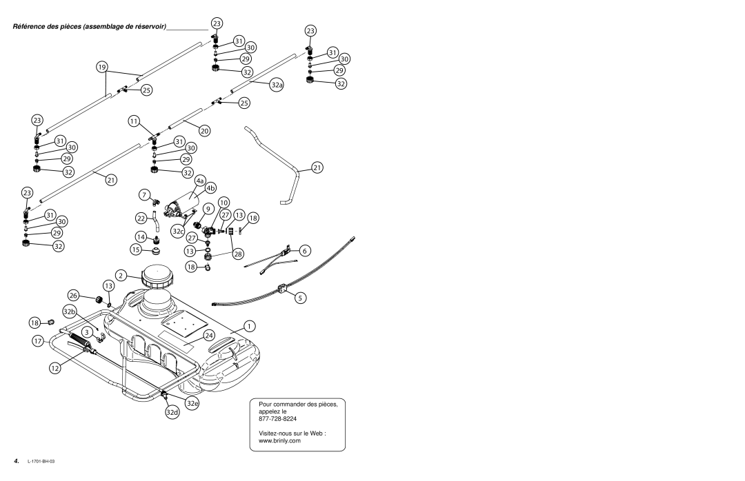 Brinly-Hardy ST-150 BH, ST-250 BH, 15 & 25 GALLON TOW-BEHIND LAWN SPRAYER owner manual 32c 32a 32b 32e 32d 