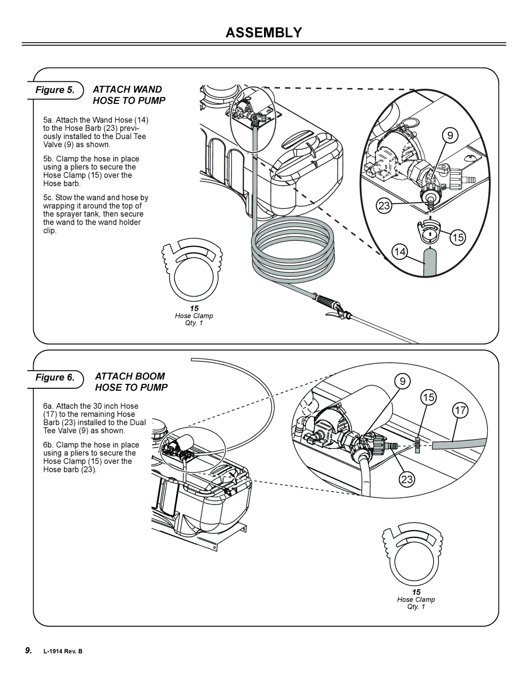 Brinly-Hardy ST-251BH, ST-151BH owner manual Hose to Pump, 6a. Attach the 30 inch Hose 