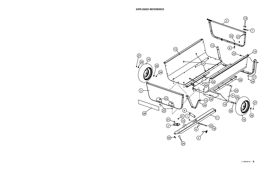 Brinly-Hardy 18 BH, Tow Cart, hdc-10 owner manual Exploded Reference, L-1764-BH-01 