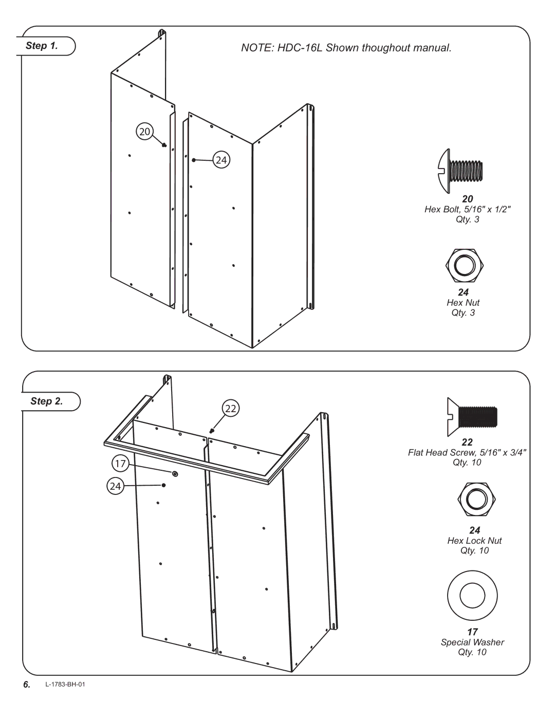 Brinly-Hardy Tow Cart, HDC-10L BH, HDC-16L BH owner manual Step 