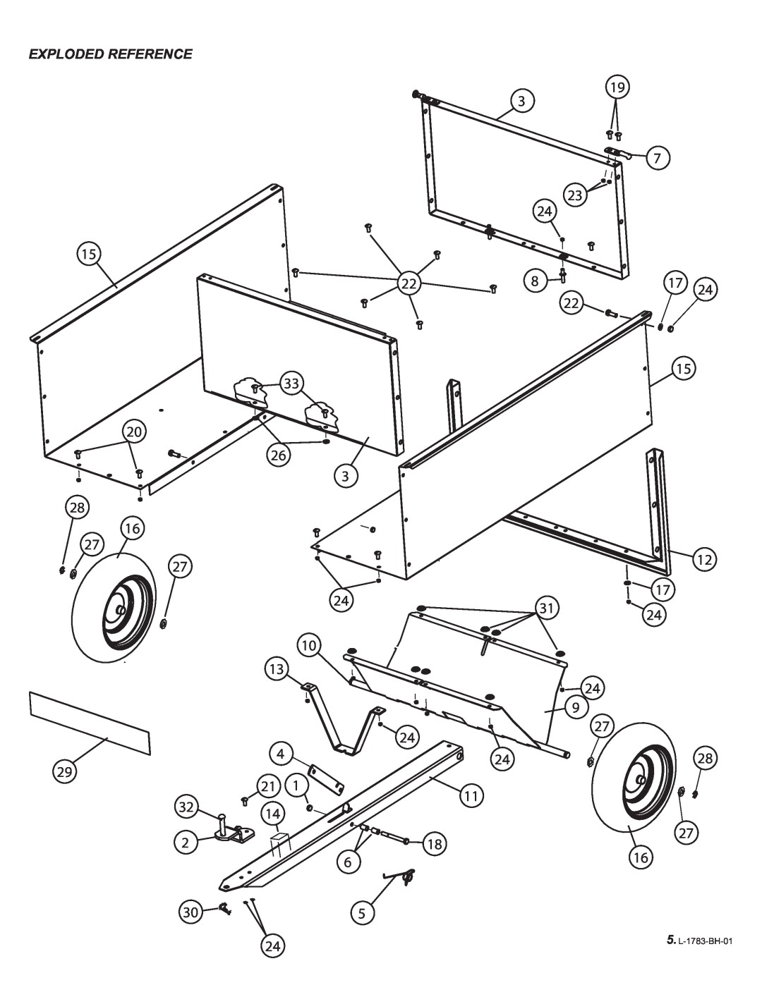 Brinly-Hardy HDC-16L BH, Tow Cart, HDC-10L BH owner manual Exploded Reference, L-1783-BH-01 