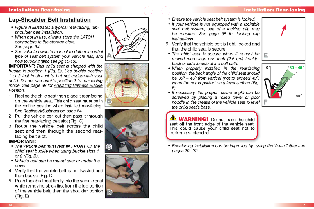 Britax 50 manual Lap-Shoulder Belt Installation 