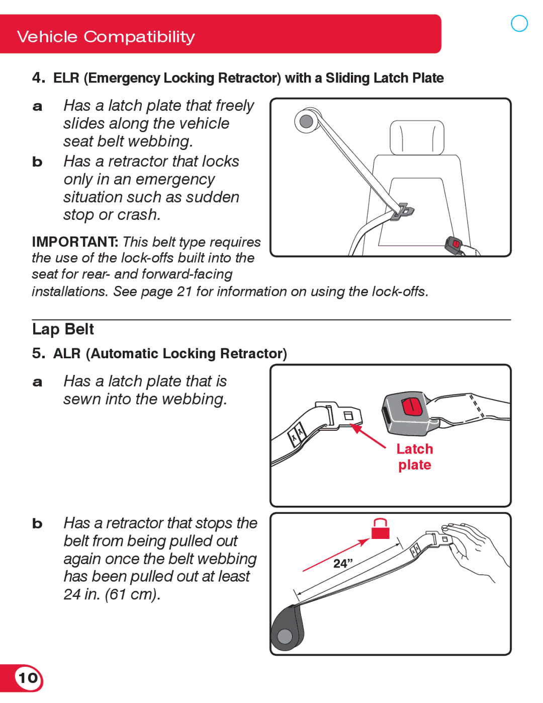 Britax 55 manual Lap Belt 