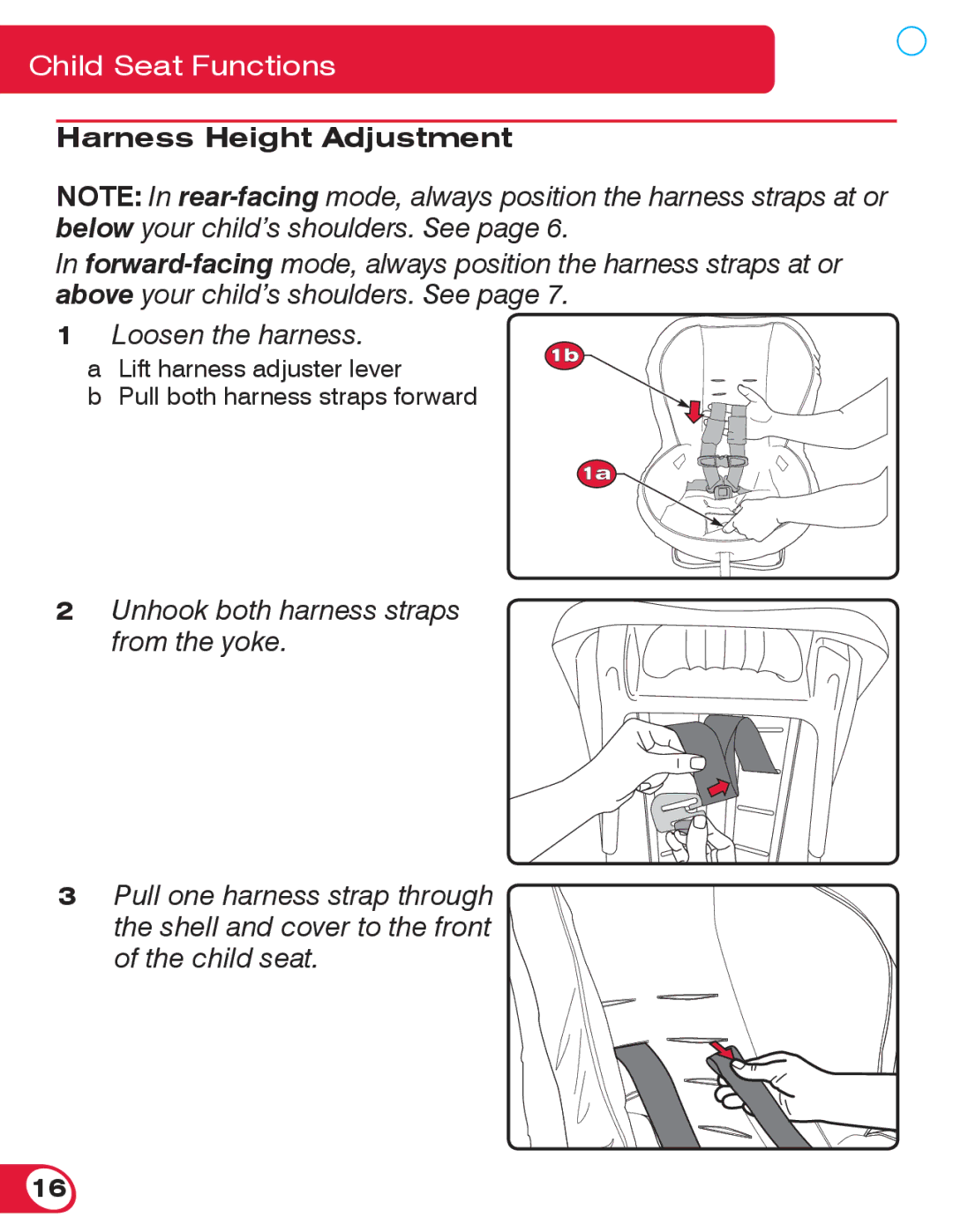 Britax 55 manual Harness Height Adjustment 